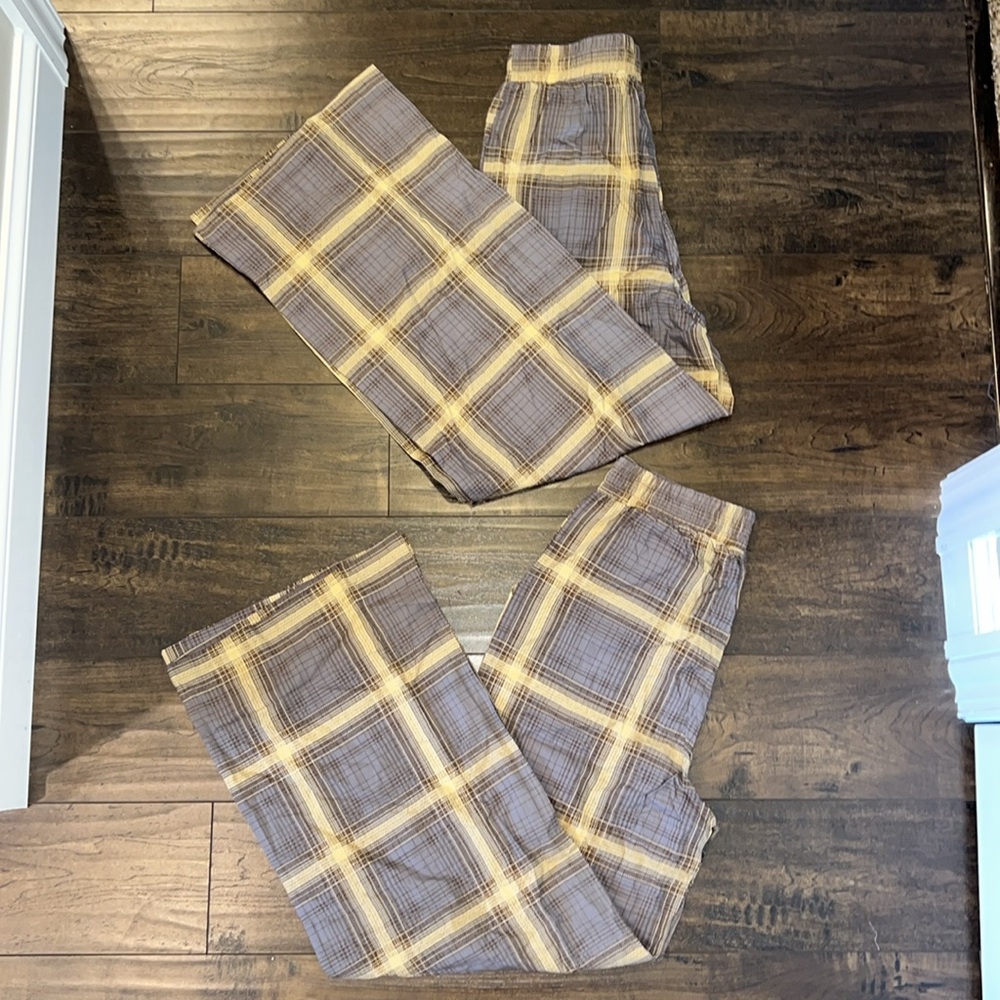 NWT WeWoreWhat Sage Plaid Pull-On Pajama Pants - Picture 2 of 8